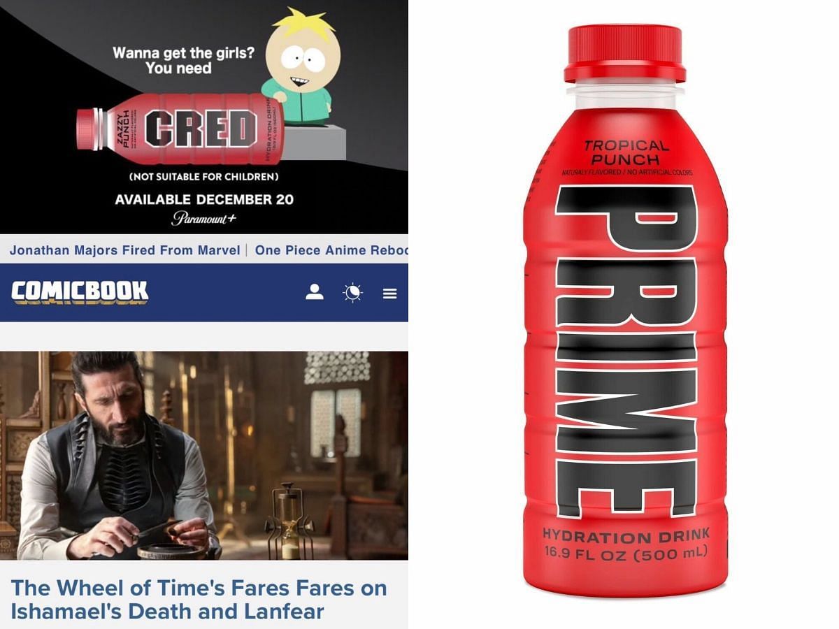 Prime's Tropical Punch flavor parodied (Image via Comicbook and Prime)